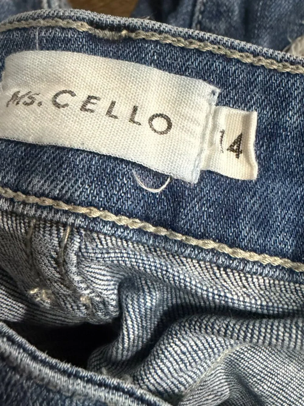Ms. Cello Women's Size 14 Distressed Ripped Blue Denim Jeans